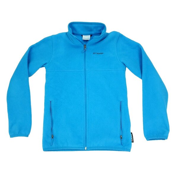 Columbia Fuller Ridge Fleece Jacket Unisex Boys Large 14/16 Aqua Blue Full Zip - Picture 1 of 13